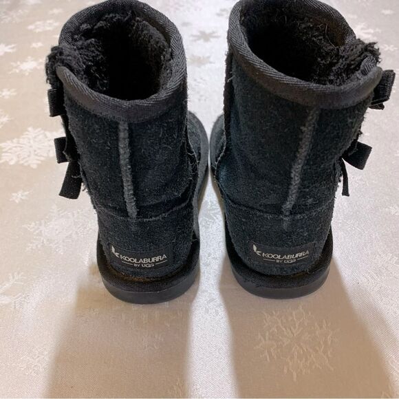 Koolaburra by Ugg Boots Black Bow Girls Toddler Sz 4 Gorgeous - Picture 3 of 8